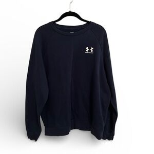 Under Armour Navy Blue Loose Fit Crewneck Fleece Pullover Men’s